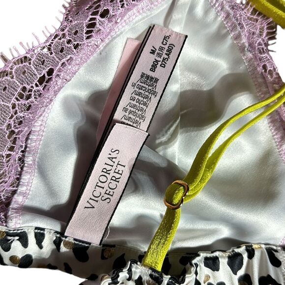 Victoria’s Secret bralette mesh leopard print gold shimmer medium fairy - Picture 5 of 5